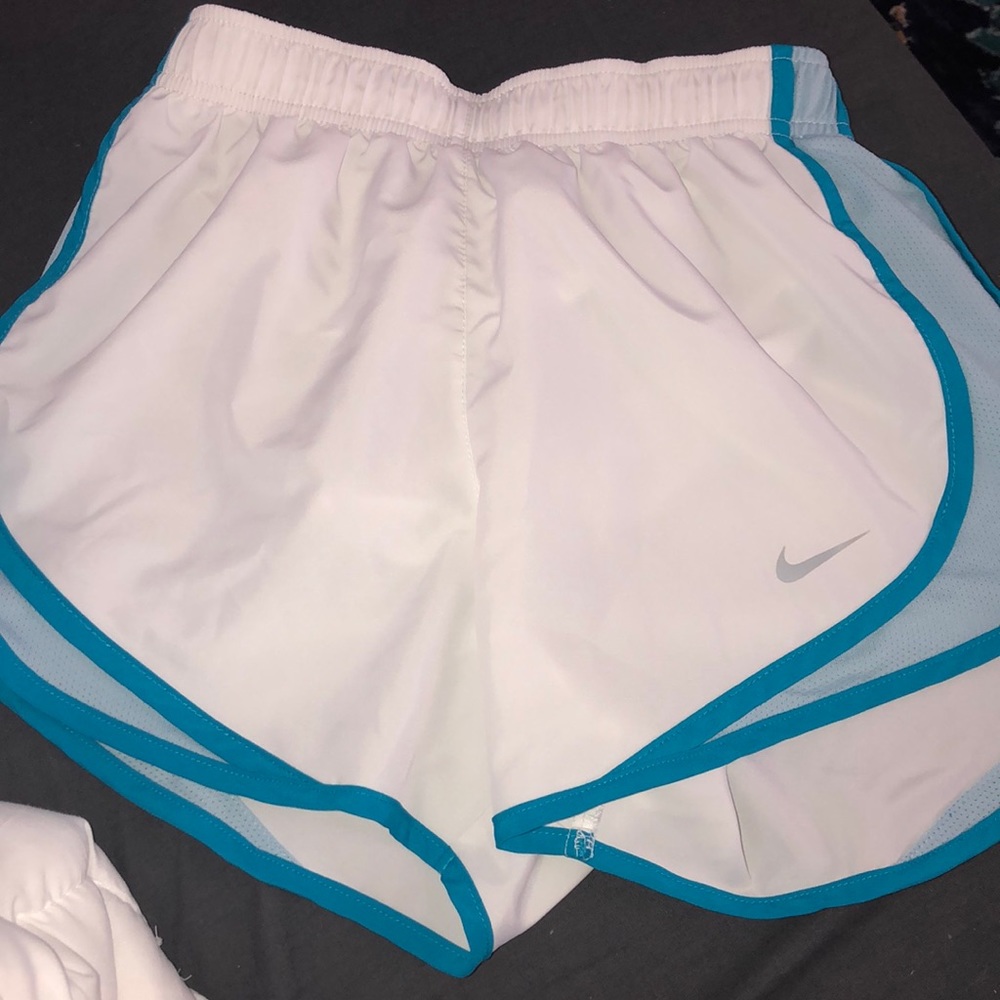 Nike White & Blue DRI-FIT Shorts